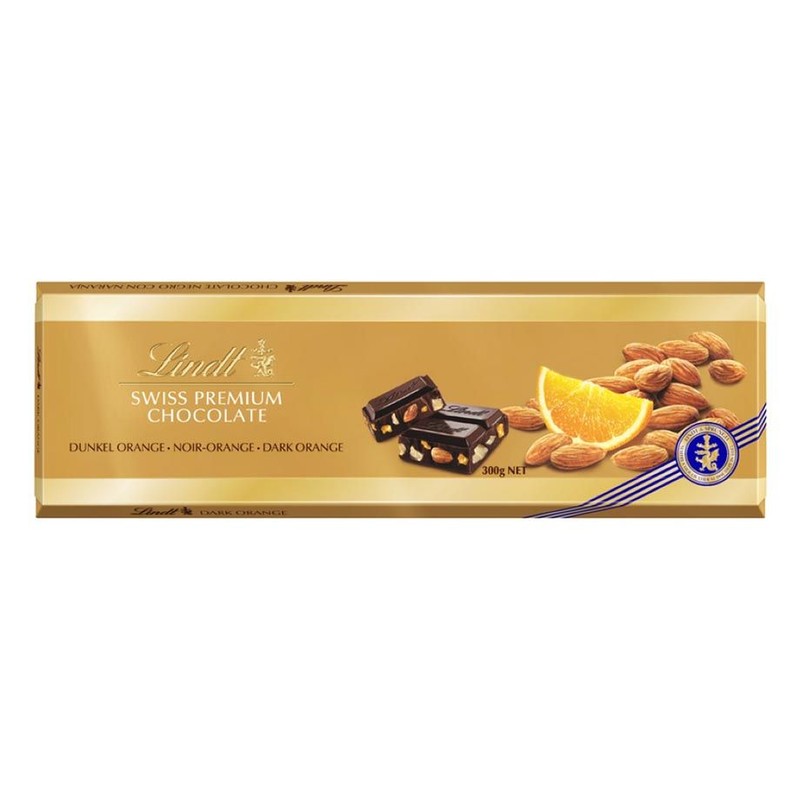Czekolada ciemna z migdałami i pomarańczą  Lindt 300 g