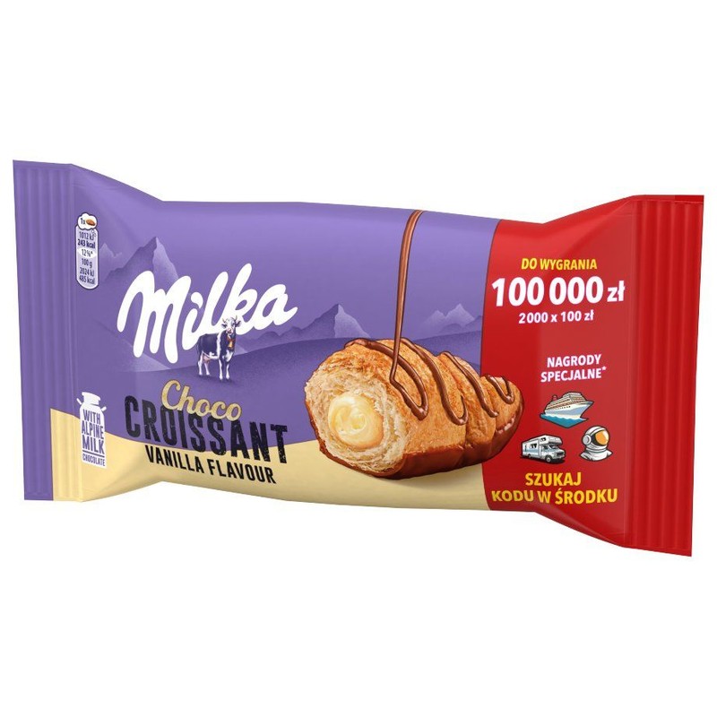 Croissant z nadzieniem o smaku waniliowym  Milka 50 g