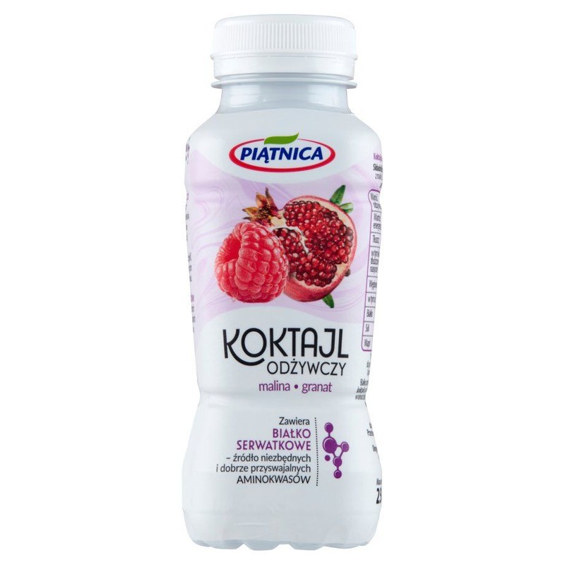 Koktajl z białkiem serwatkowym malina granat  Piątnica 250 ml
