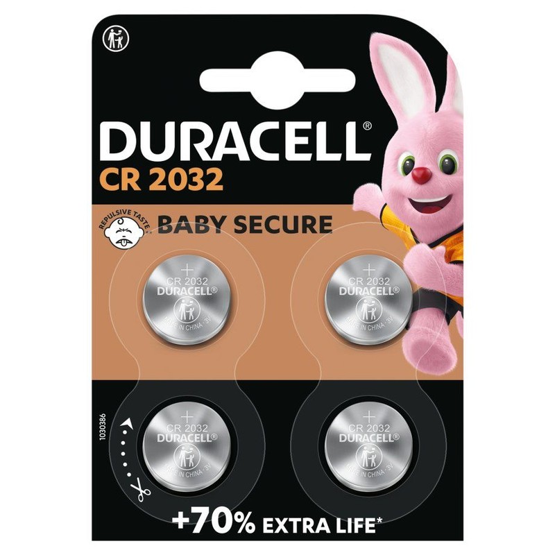 Baterie litowe 2032 (CR2032) Duracell 4 sztuki