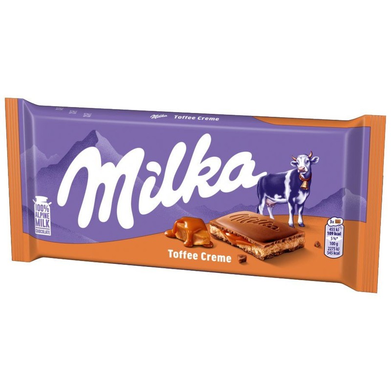 Czekolada mleczna z nadzieniem toffi Milka 100 g