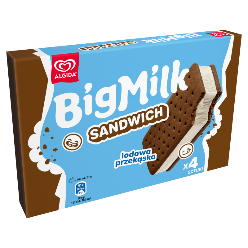 Lody waniliowe w formie kanapki (4x100ml)