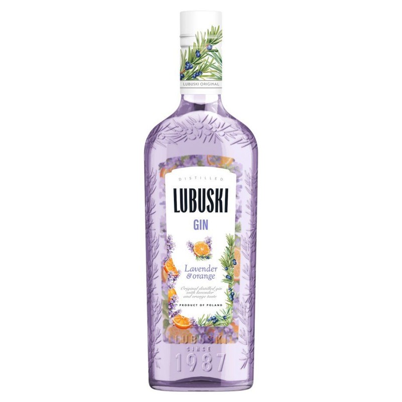 Gin smakowy Lavender&Orange o smaku lawendy i pomarańczy alk. 37,5% obj. Lubuski 500 ml