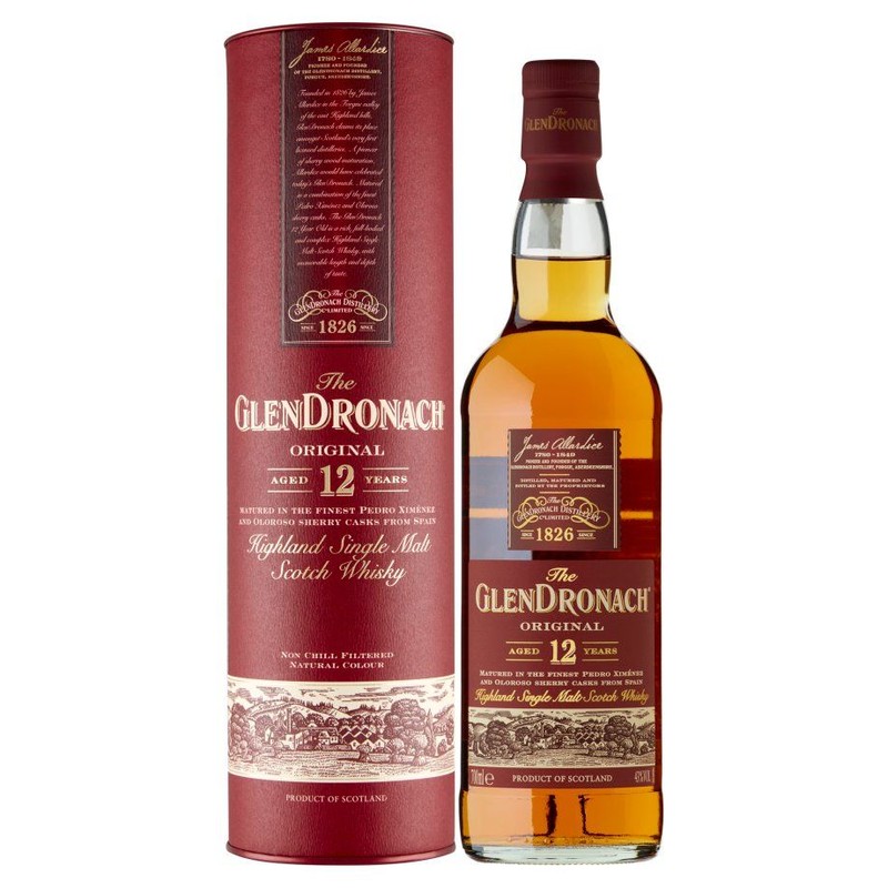 Whisky single malt 12YO Sherry Cask alk. 43,0% obj. Glendronach  700 ml