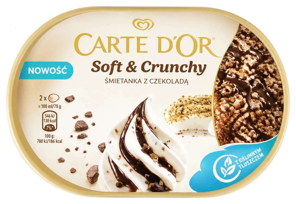 CARTE D'OR Lody z nadzieniem lub lody Soft & Crunchy