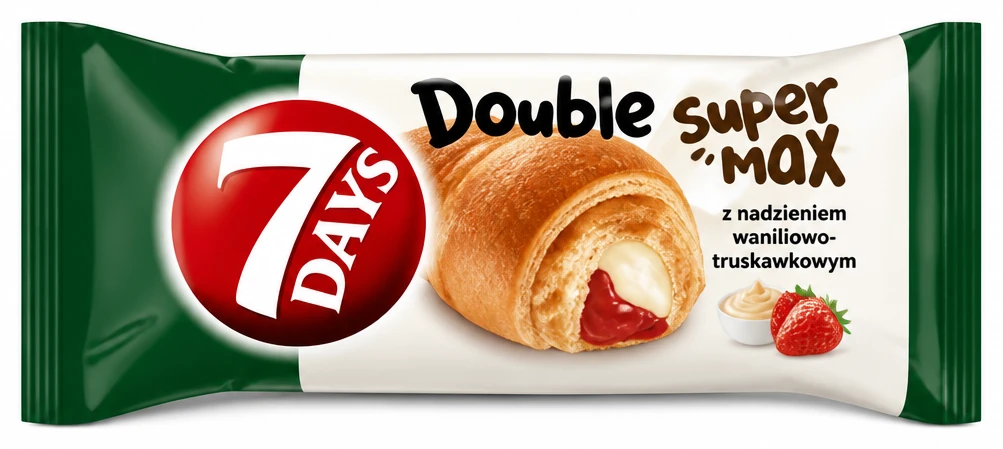 7DAYS Croissant Supermax z nadzieniem waniliowo-truskawkowym