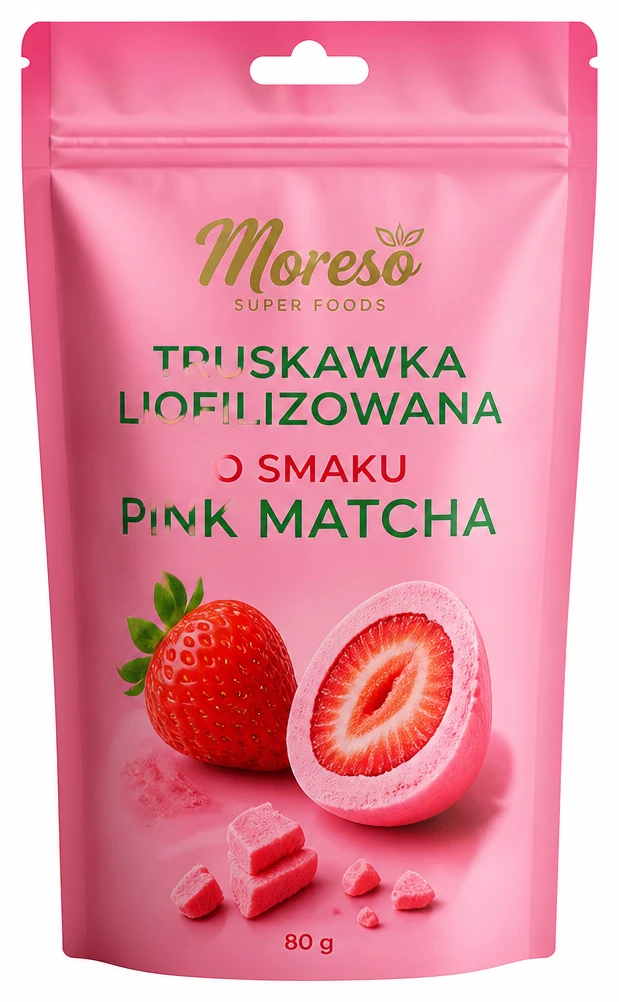 Truskawka liofilizowana o smaku pink matcha