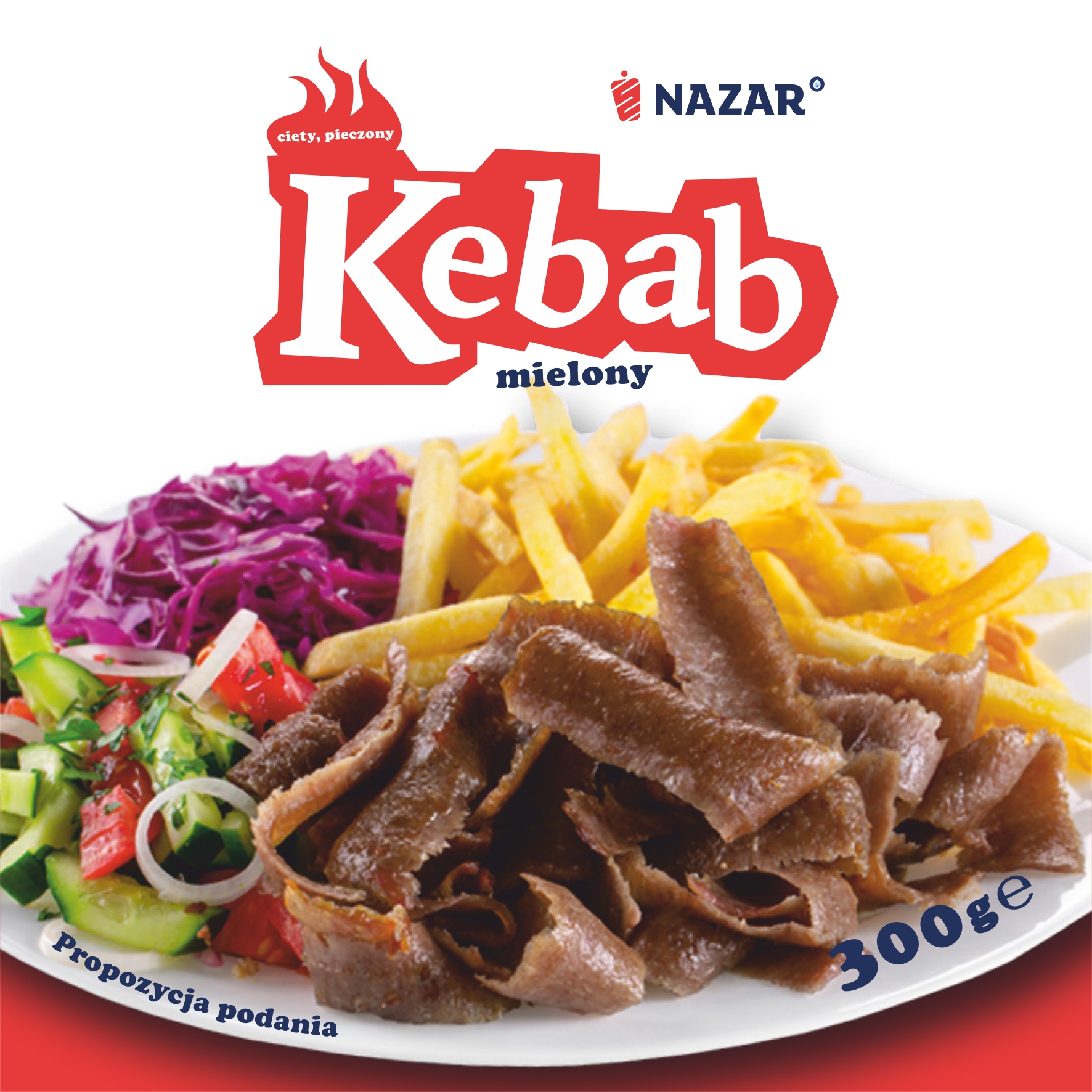 Kebab Drobiowo-Wołowy (Cięty, Pieczony) 300G Nazar