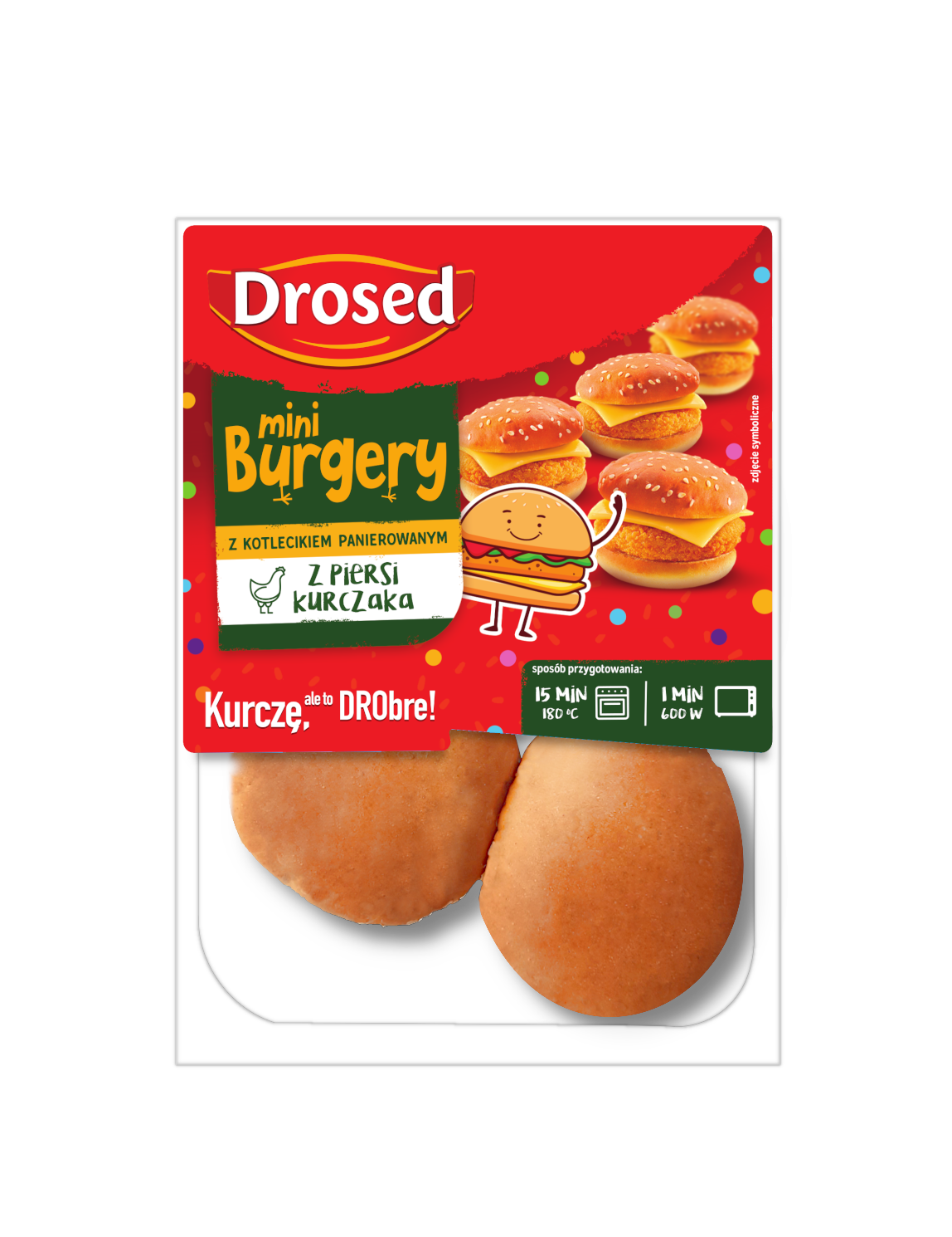 Mini Burger Z Kotletem Drobiowym Panierowanym 228 G Drosed