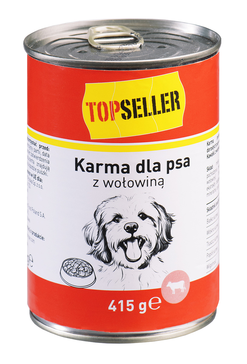 Topseller Karma Dla Psa Z Wołowiną 415G