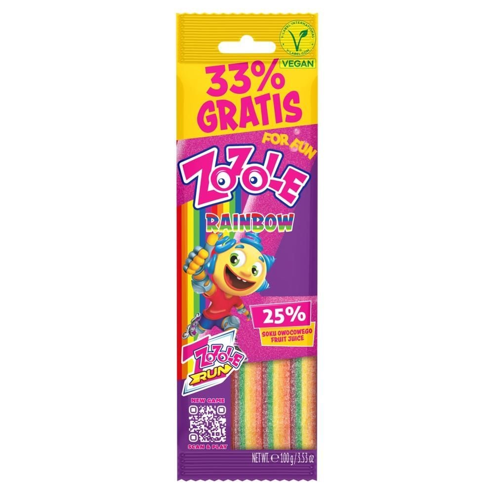 Zozole Hello Żelo Rainbow Tęczowe żelki o smaku owocowym super kwaśne 100 g