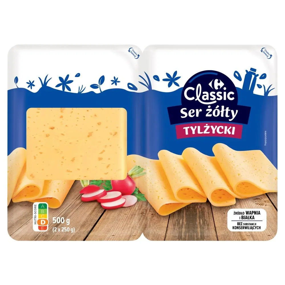 Carrefour Classic Ser żółty tylżycki 500 g (2 x 250 g)