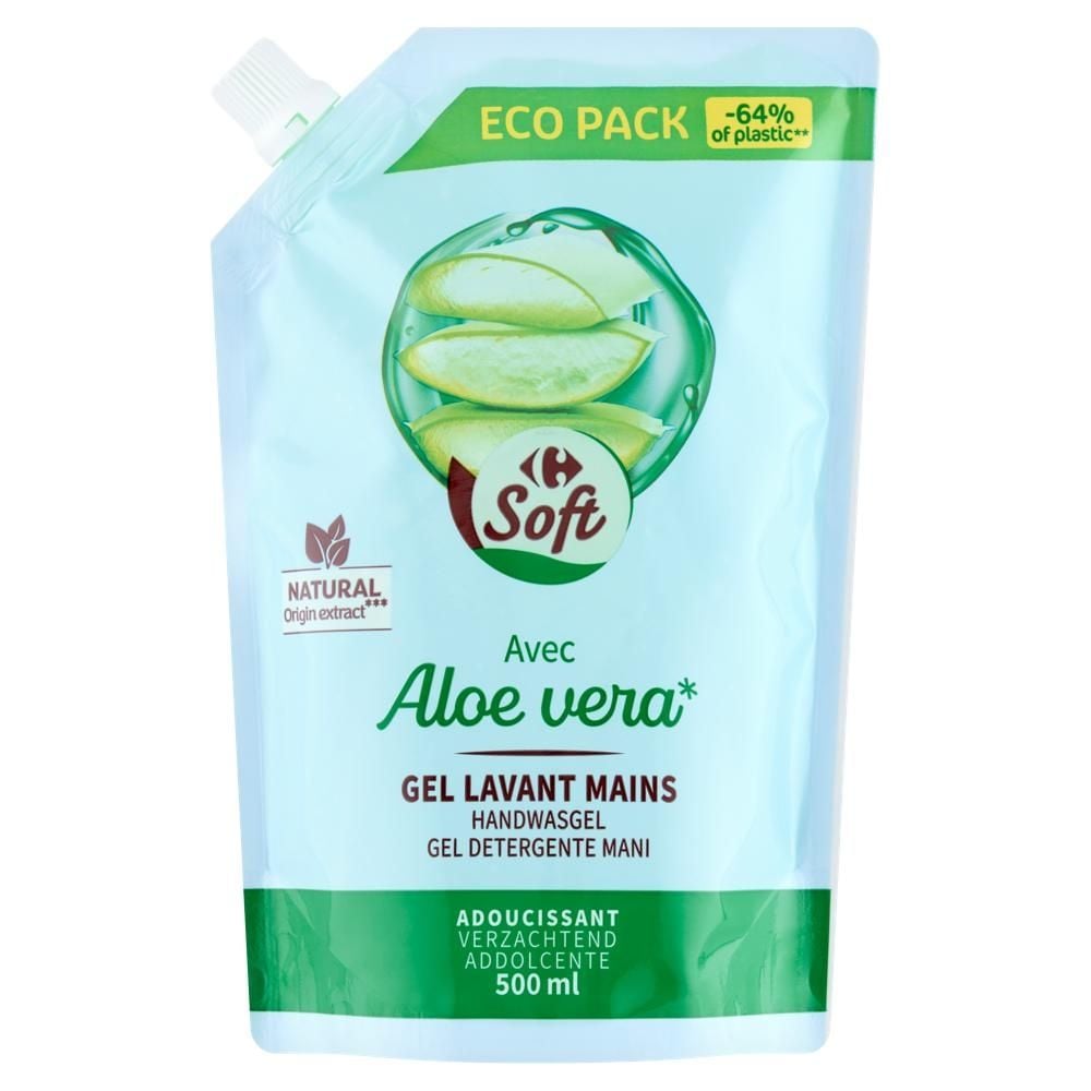 Carrefour Soft Aloe Vera Żel do mycia rąk nawilżający 500 ml