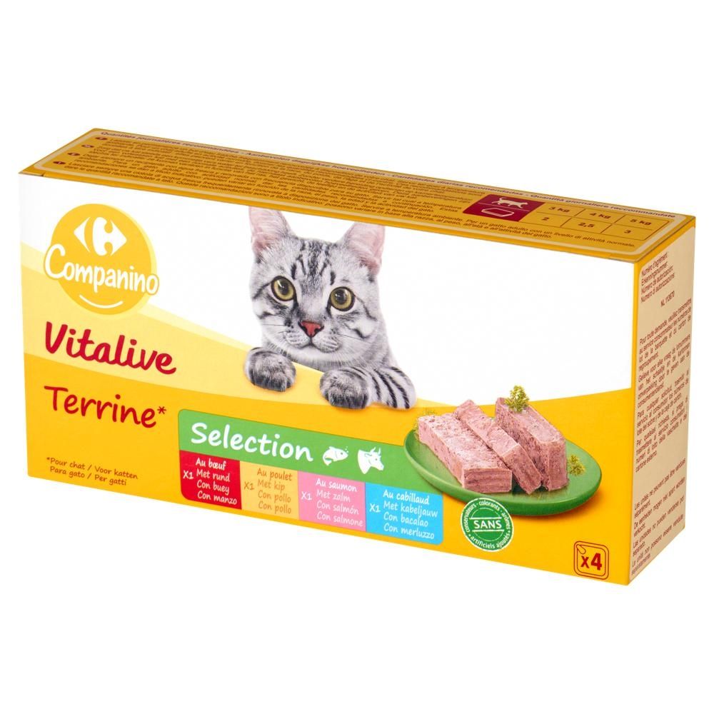 Carrefour Companino Vitalive Karma dla dorosłych kotów 400 g (4 x 100 g)
