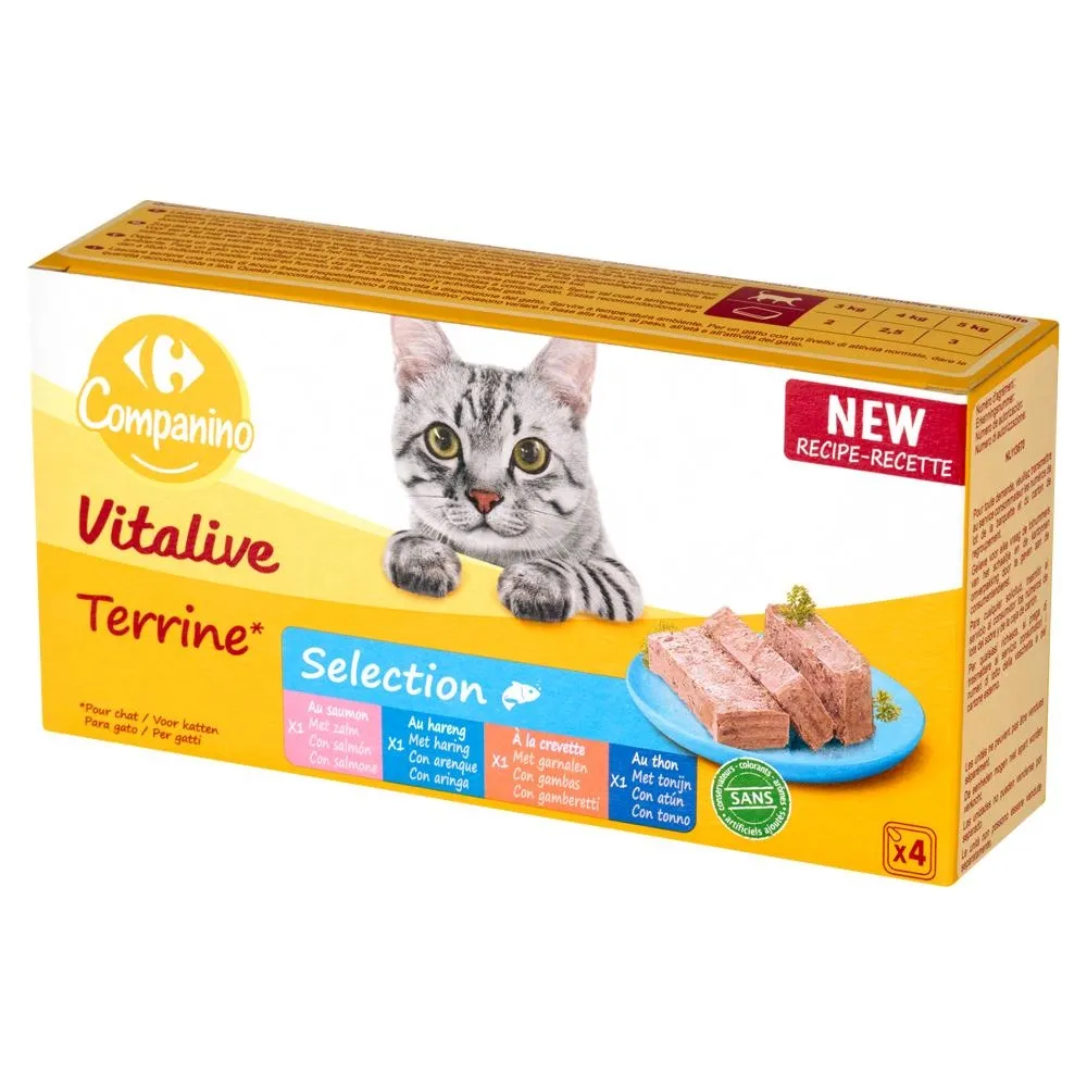 Carrefour Companino Vitalive Karma dla dorosłych kotów 400 g (4 x 100 g)