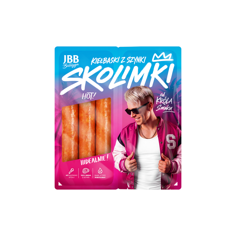 KIEŁBASKI SKOLIMKI Z SZYNKI 220 G