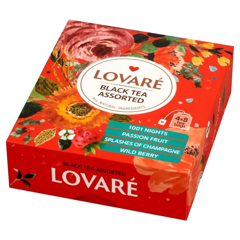 Zestaw czarnych herbat Lovare 32 torebki