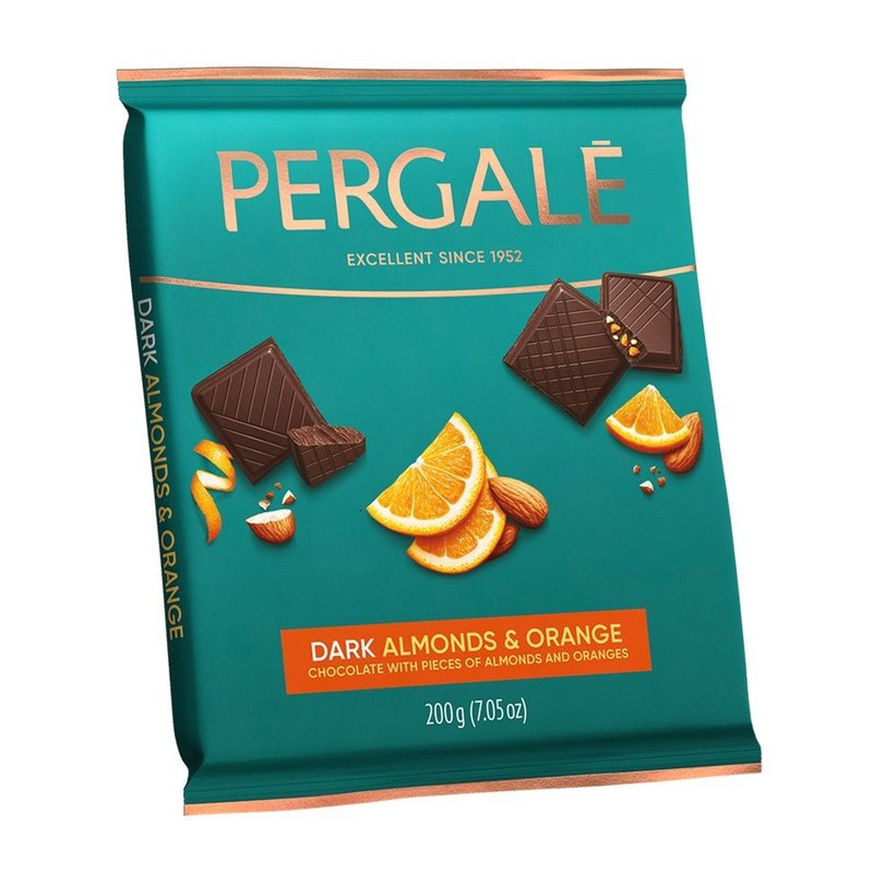 Czekolada gorzka z migdałami i pomarańczą Pergale 200 g