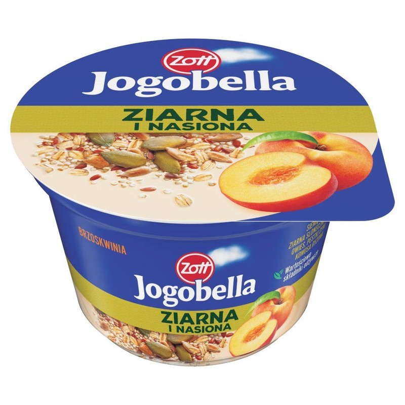Jogobella Jogurt ziarna i nasiona brzoskwinia, truskawka mix smaków Zott 200 g