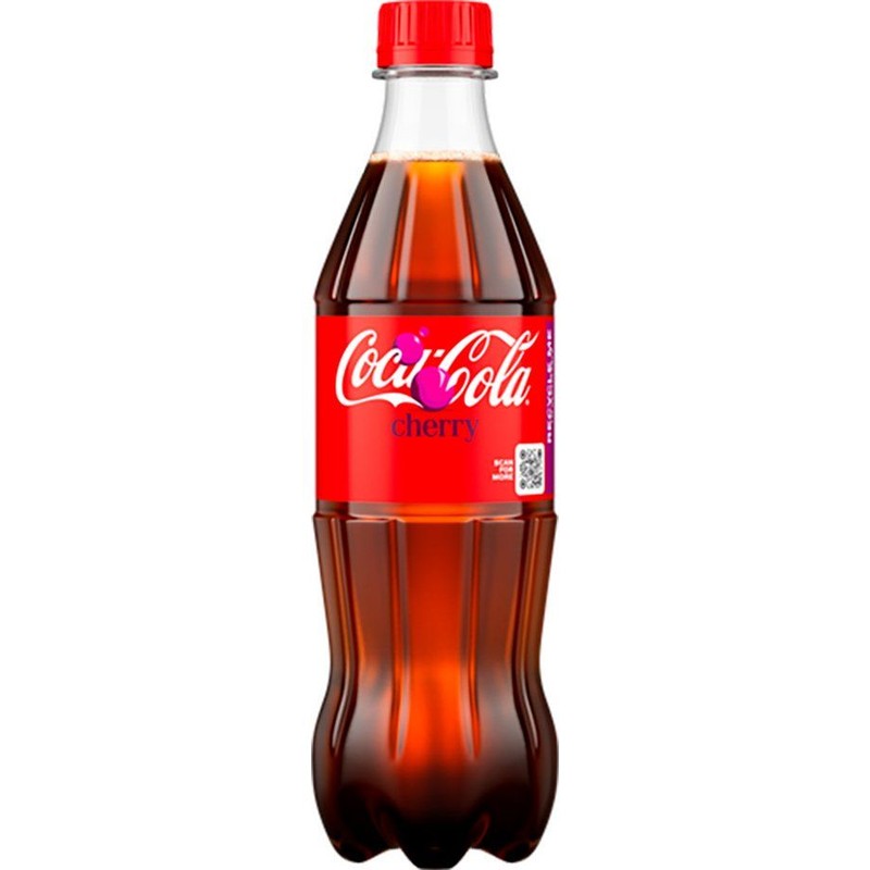 Napój gazowany o smaku cola i wiśniowym.  Coca-Cola 500 ml