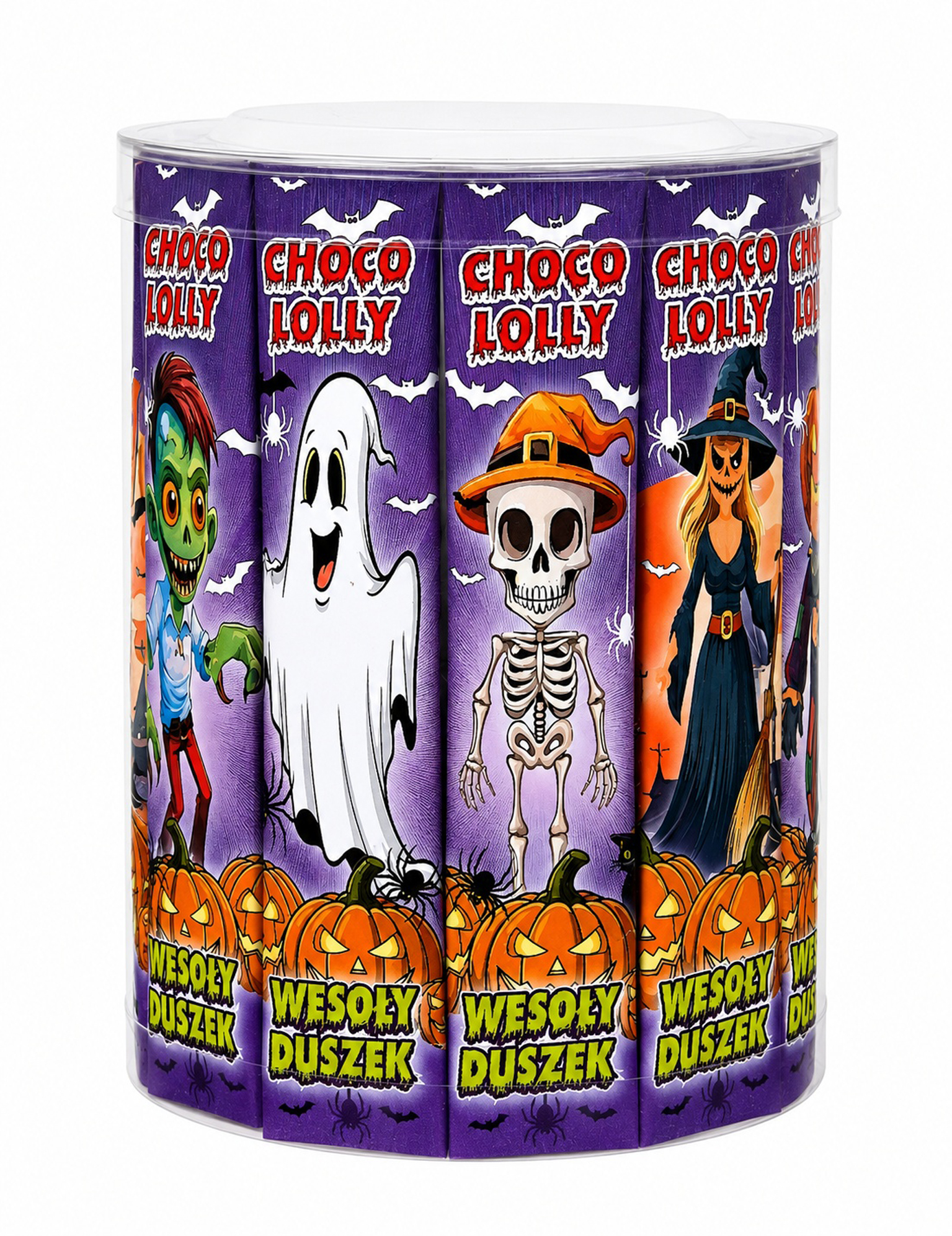 Lizak Czekoladowy Wesoły Duszek 15G X 45 Szt. - Tuba 675G Rakpol