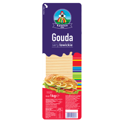 Łowicz Ser żółty Gouda w plastrach 1 kg