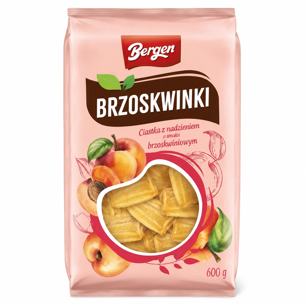 Ciastka Brzoskwinki z nadz. brzosk. Bergen 600g