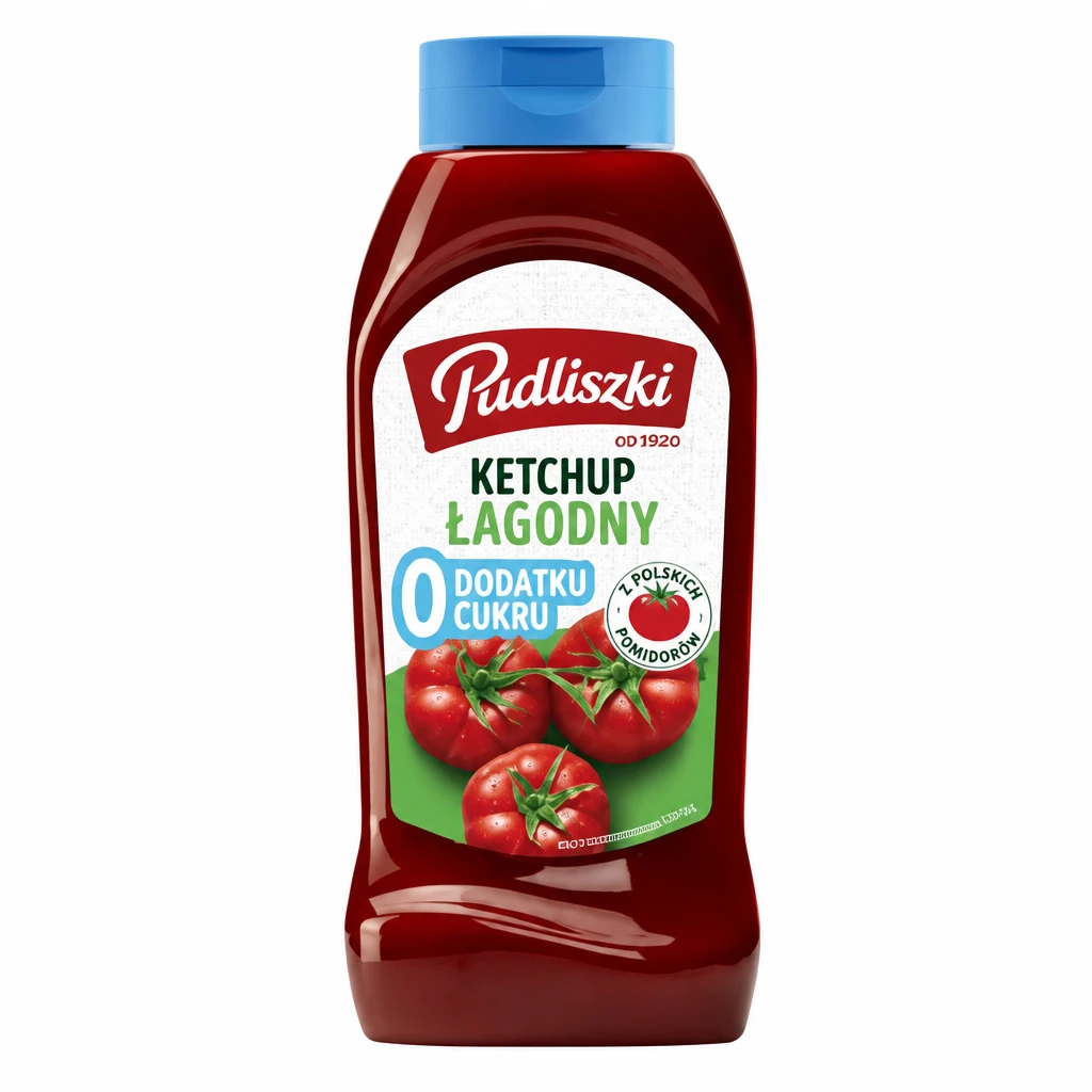 Ketchup łagodny bez dodatku cukru Pudliszki 910g