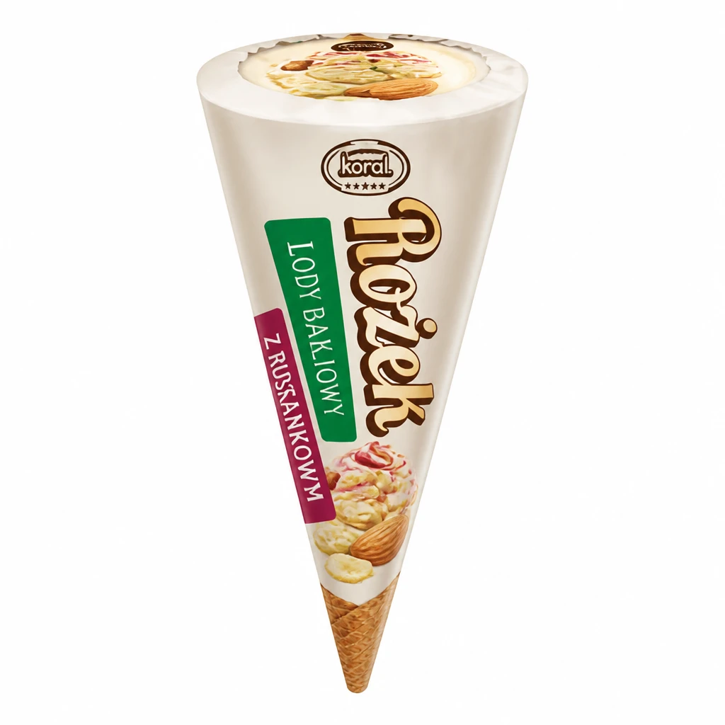 Lody rożek bakaliowy Koral 180ml