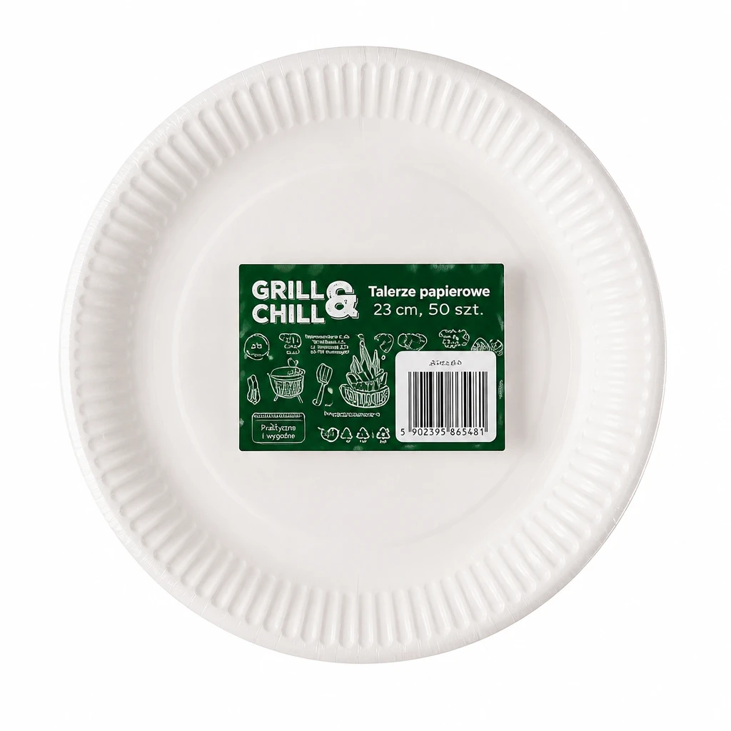 Talerze papierowe Grill&Chill 23cm 50szt