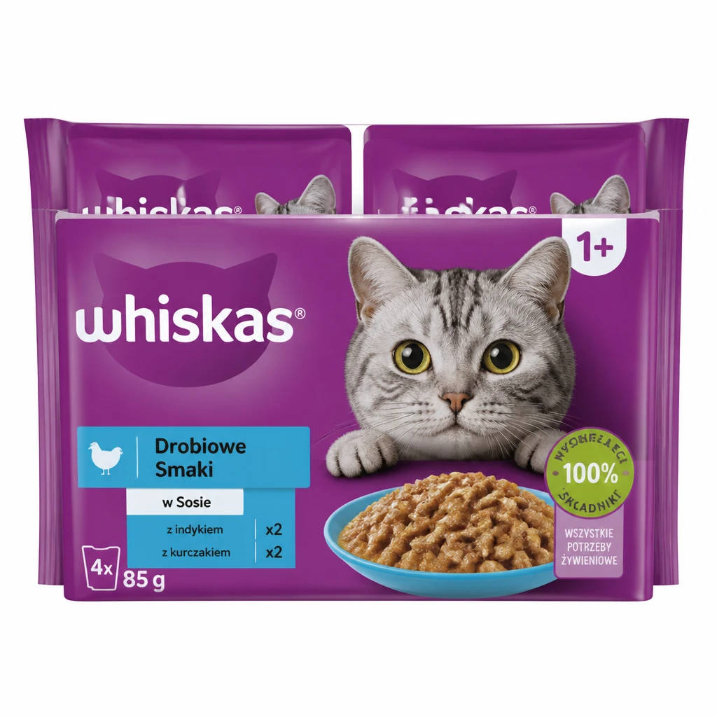 Karma dla kota mokra indyk/kurczak Whiskas 4x85g
