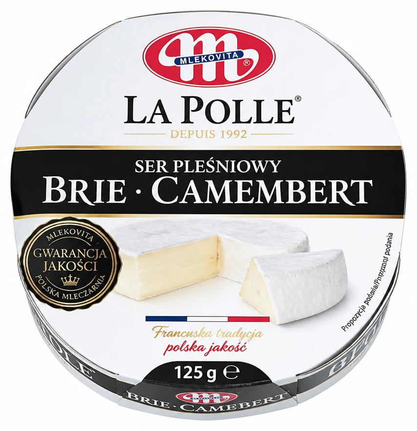 MLEKOVITA LA POLLE Ser pleśniowy Brie, Camembert