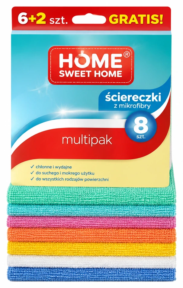 HOME SWEET HOME Ściereczki z mikrofibry multipak