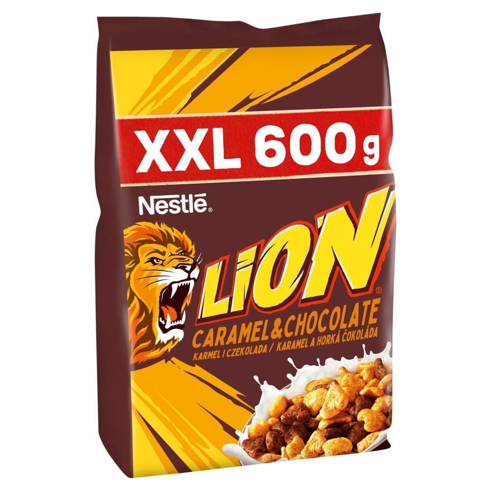 Nestlé Lion XXL Płatki śniadaniowe karmel i czekolada 600 g