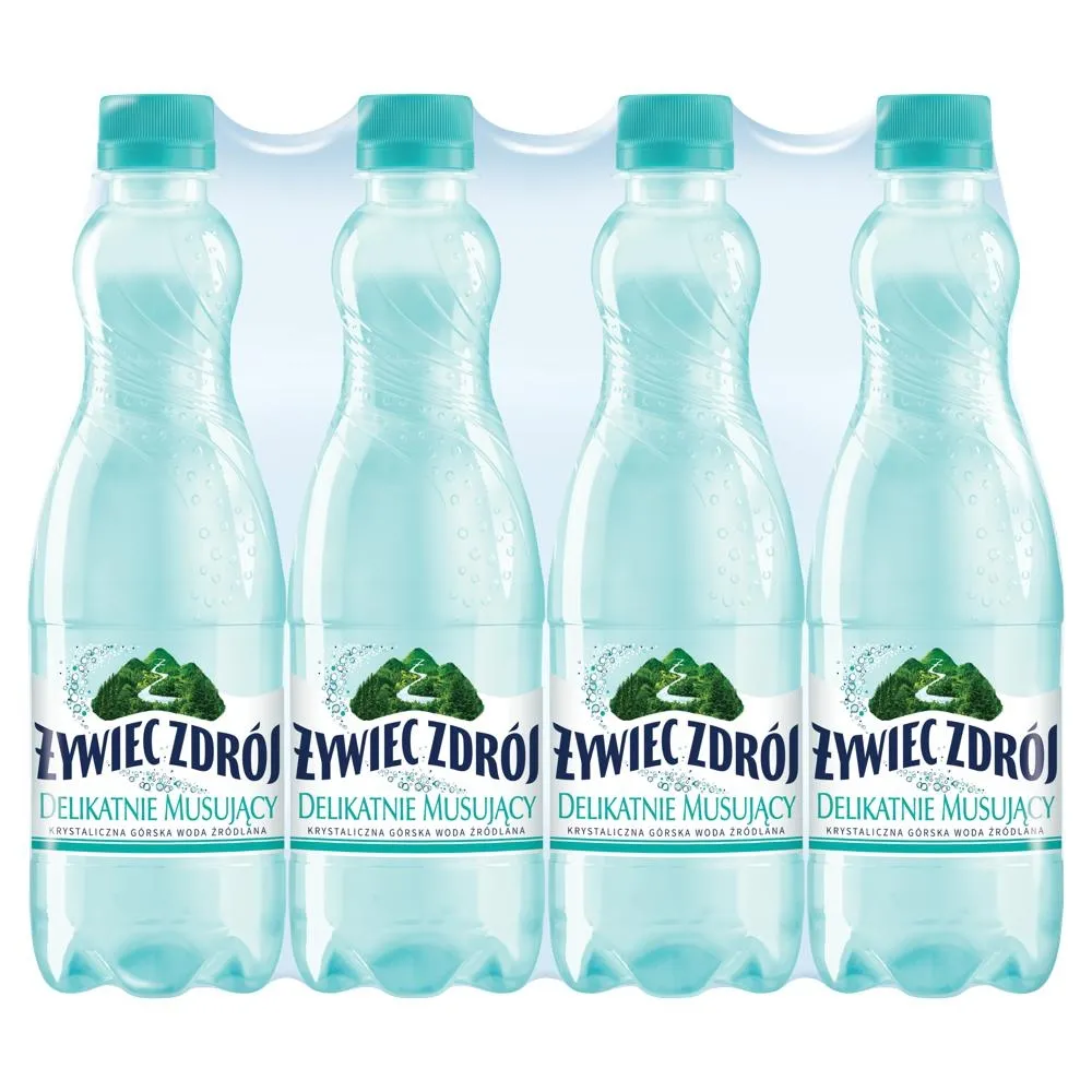 Żywiec Zdrój Delikatnie Musujący Woda źródlana 12 x 500 ml