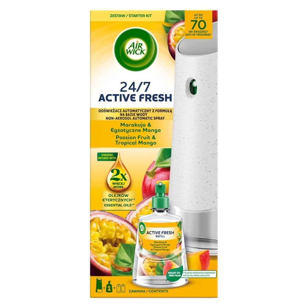 Air Wick Active Fresh Automatyczny odświeżacz powietrza i wkład marakuja & egzotyczne mango 228 ml