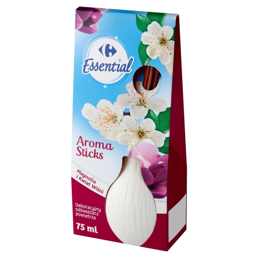 Carrefour Essential Aroma Sticks Dekoracyjny odświeżacz powietrza magnolia i kwiat wiśni 75 ml