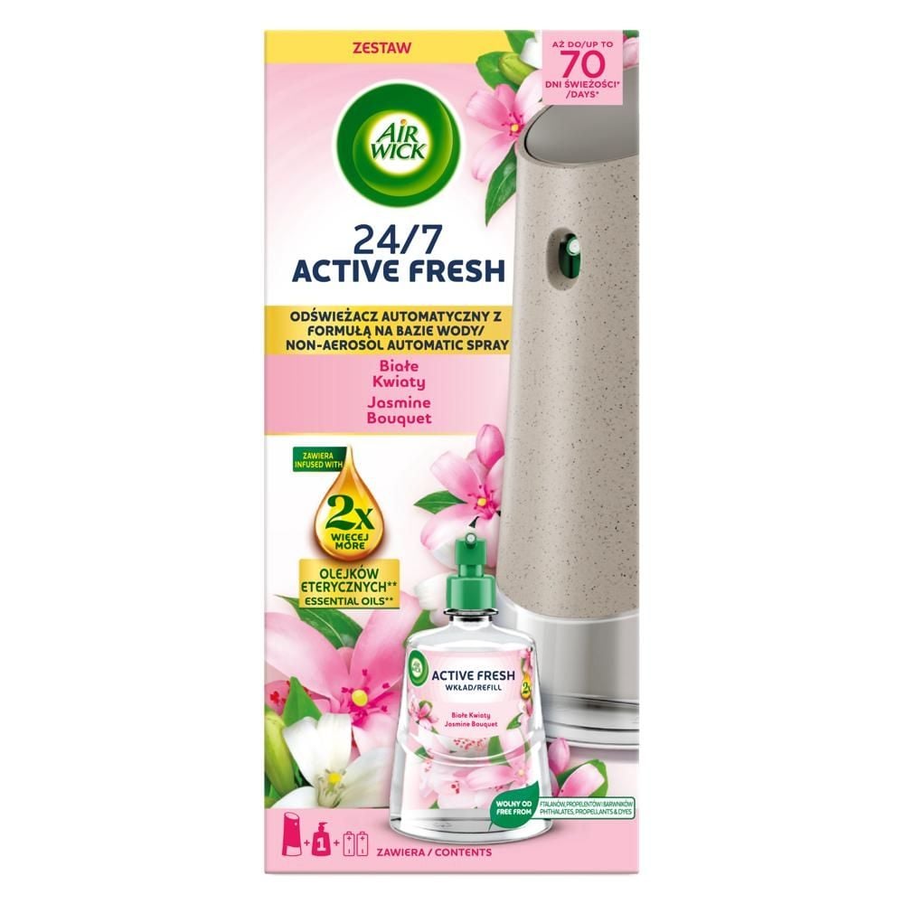 Air Wick Active Fresh Automatyczny odświeżacz powietrza i wkład białe kwiaty 228 ml