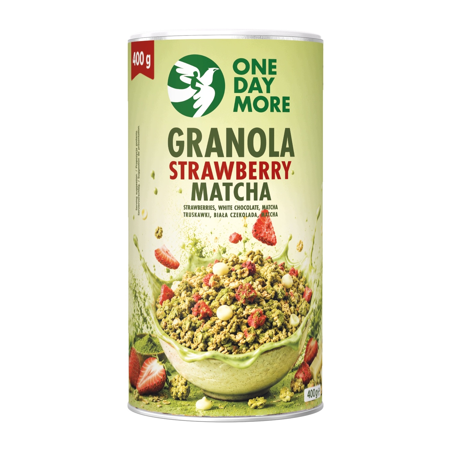 Granola truskawkowa z matchą