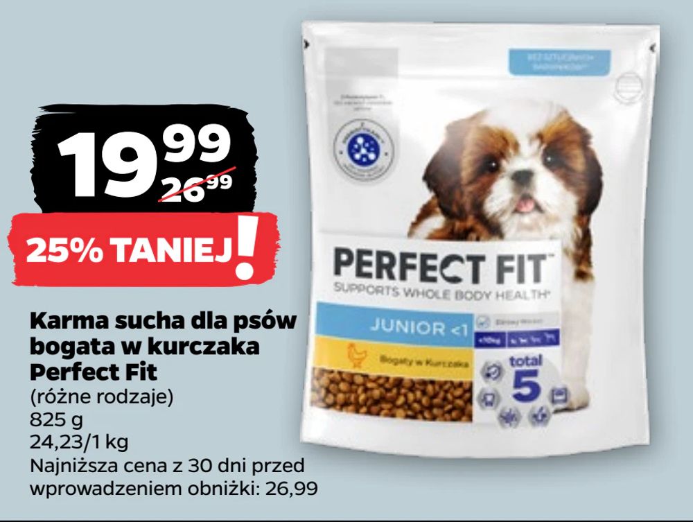 Karma sucha dla psów bogata w kurczaka Perfect Fit